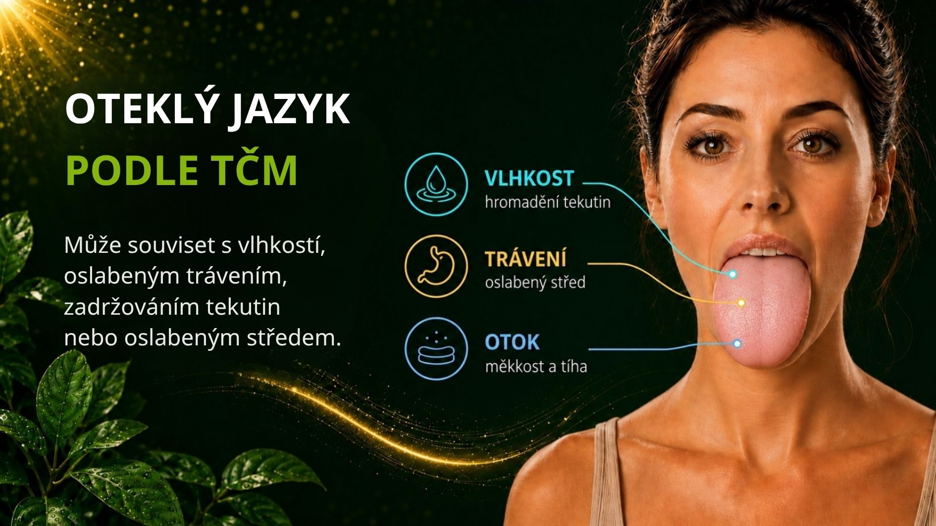 Oteklý jazyk podle TCM – vlhkost, tíha a zadržování tekutin